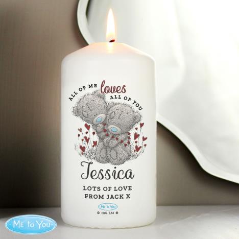 Personalised All My Love Me to You Bear Pillar Candle Extra Image 1